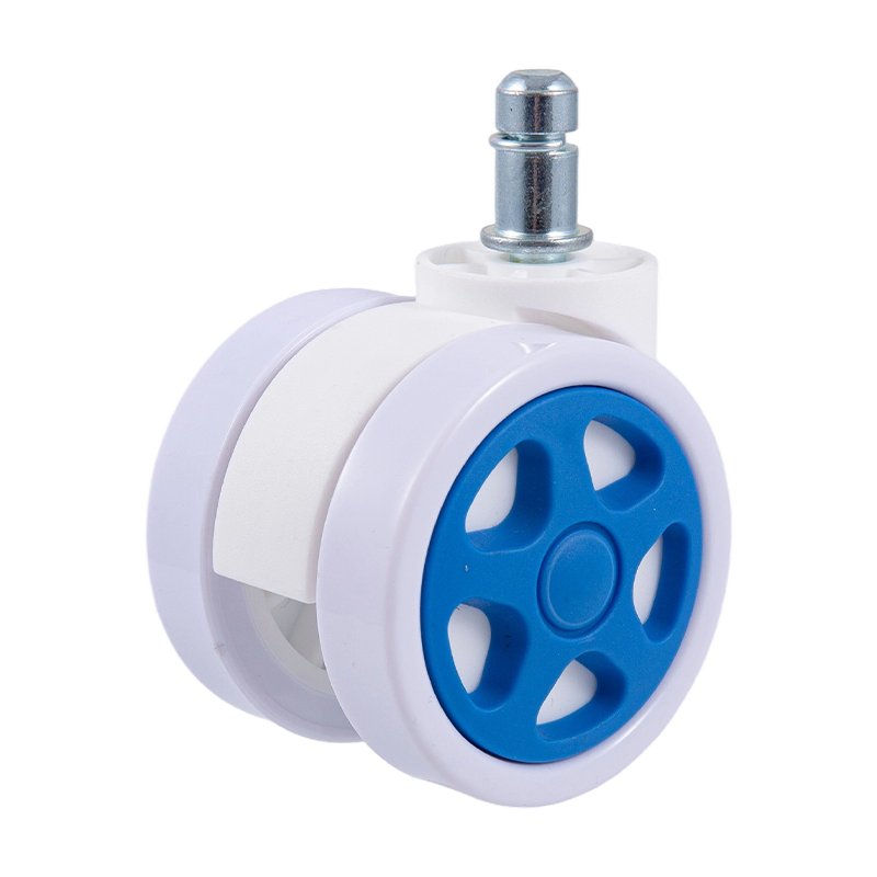 60/32 Roda balap serba putih (5-hole blue) Aksesori kastor universal untuk kursi kantor dan kursi mesh
