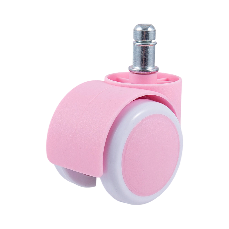 50/38 Pink dan Putih PU Wheel Universal Caster Accessories untuk kursi kantor